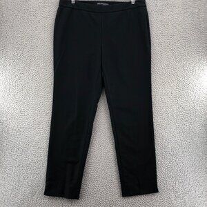 Brooks Brothers Pants Womens 12 Lucia Fit Black 346 Tapered Leg Stretch Office
